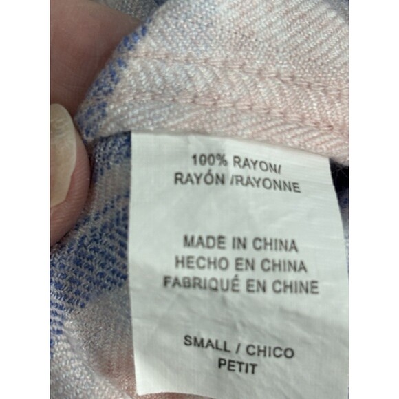 Rails Womens Hunter Shirt Pink Blue Button Front Plaid Soft Rayon Size Small - Picture 8 of 13